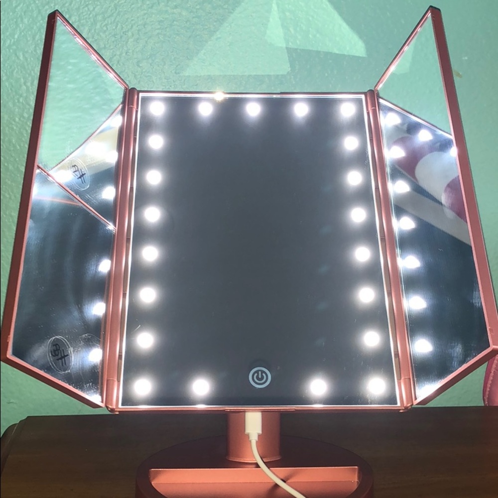 Table top touch screen LED lit vanity mirror